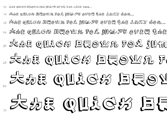 Almost Japanese Comic font waterfall